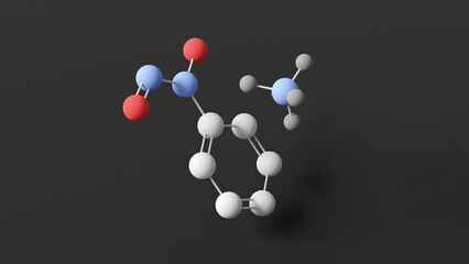 cupferron molecule, molecular structure, ammonium salt, ball and stick 3d model, structural chemical formula with colored atoms