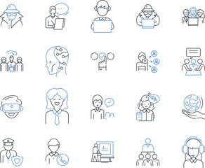 Executive board line icons collection. Leadership, Decision-making, Strategy, Planning, Management, Governance, Oversight vector and linear illustration. Accountability,Direction,Vision Generative AI