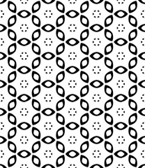 Black and white seamless abstract pattern. Background and backdrop. Grayscale ornamental design. Mosaic ornaments. Vector graphic illustration. EPS10.
