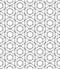 Black and white seamless abstract pattern. Background and backdrop. Grayscale ornamental design. Mosaic ornaments. Vector graphic illustration. EPS10.