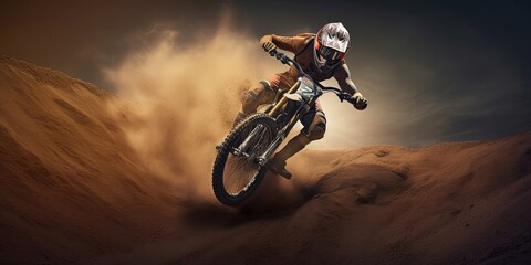 Downhill in sand effect by ai generative