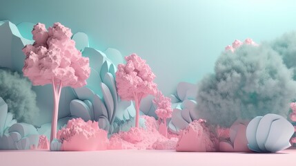 Soft Pastel Environment in a Cotton Candy Setting Background