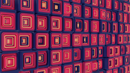 3d background abstract. Satisfying abstract animation.  Motion geometric cubes. 8k image Art Work Seamless