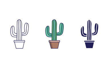 Obraz premium Cactus vector icon