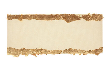 PNG Gold (bronze) glitter empty canvas frame isolatedon transparent paper background. Abstract copy space texture.