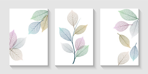 Modern creative design,  background with multicolor leaves veins. Vector illustration.