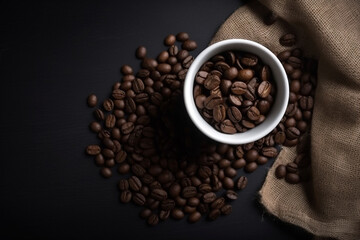 coffee beans in a cup