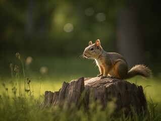 Obraz premium squirrel on a tree (Generative AI)