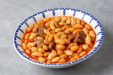 Turkish foods; dried bean, Beans with minced meat (kuru fasulye)