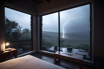 Thunderstorms roll through in the afternoons, bringing bursts of rain and flashes of lightning, followed by the calming sound of rainfall tapping against the windows and the scent of wet earth.