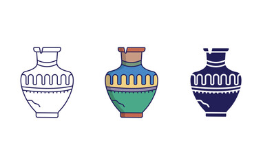 Ancient jar vector icon