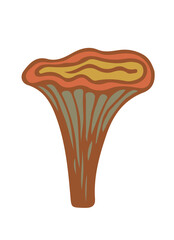 Magic mushrooms. Psychedelic hallucination. doodle illustration isolated on white. 60s trippy hippie art.d. vector illustration.
