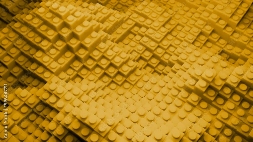 Poster 3d field with waves of square columns. design. cyber wars with square pillars. bright columns move i