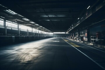 Empty asphalt racing arena. Generative AI