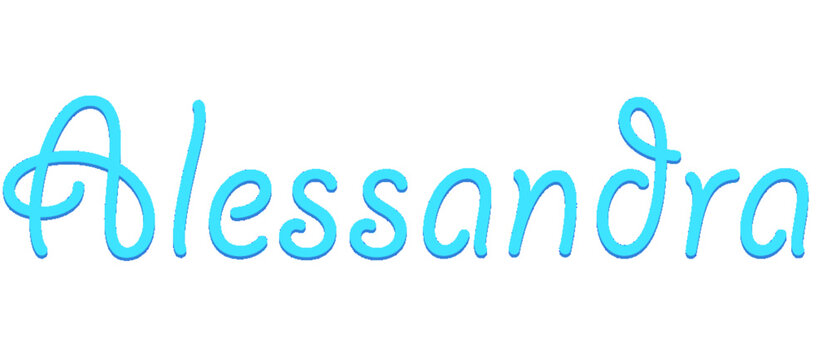 Alessandra - light blue color - female name - sparkles - ideal for websites, emails, presentations, greetings, banners, cards, books, t-shirt, sweatshirt, prints