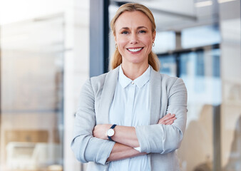 Strong women set the standard for success. Portrait of a confident mature businesswoman working in a modern office.