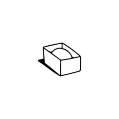 round filled box doodle vector illustration