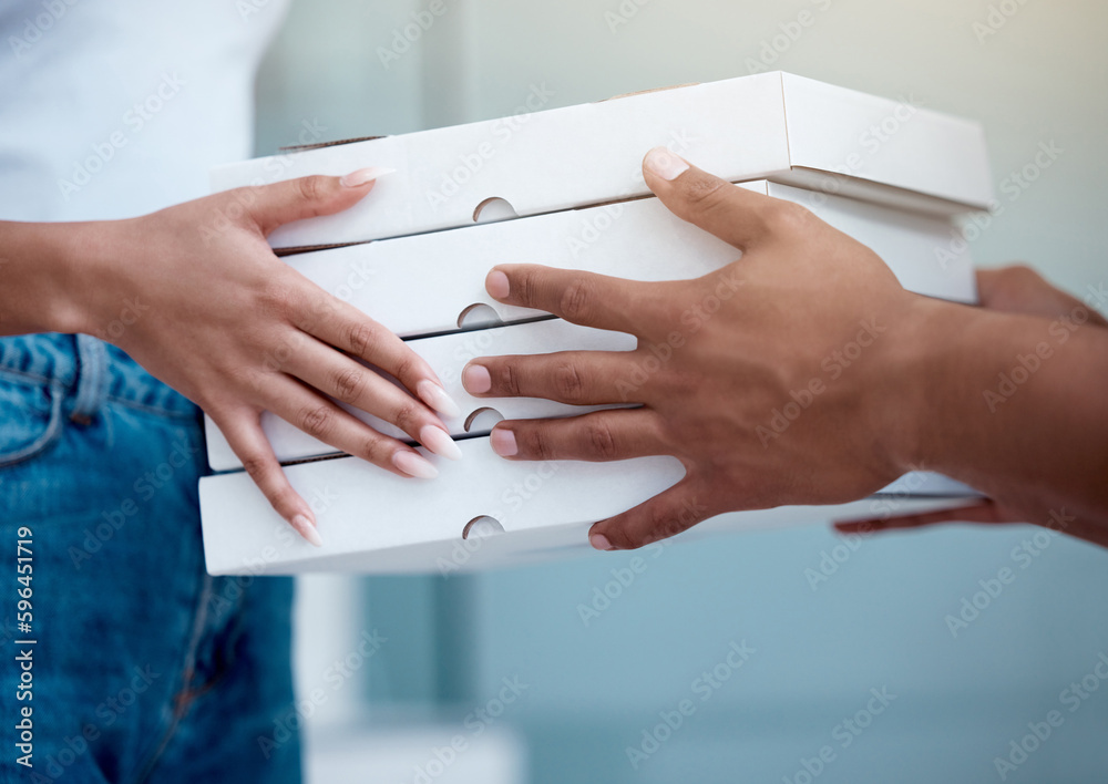 Poster having fresh food brought to you is so convenient. closeup shot of an unrecognisable man delivering 