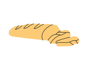 Sliced pieces bread icon. Bakery pastry products silhouette. Vector illustration.