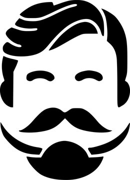 recommend clip art: Mustache - Black and White Isolated Icon - Vector illustration