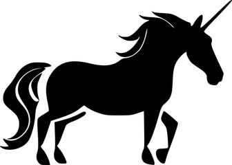 Obraz na płótnie Canvas Unicorns - Black and White Isolated Icon - Vector illustration