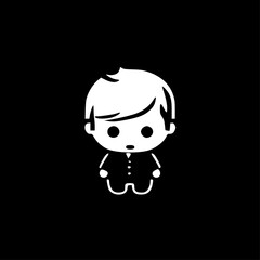 Baby Boy | Black and White Vector illustration