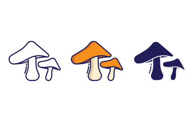 yellow mushroom vector icon