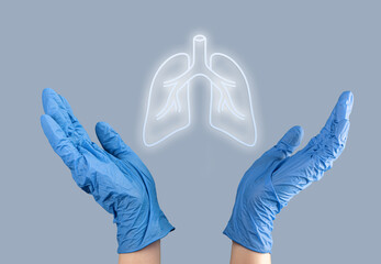 Lungs organ diagnostic and health care concept