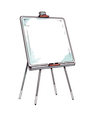 Teaching presentation on blank whiteboard - obrazy, fototapety, plakaty
