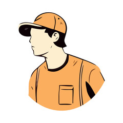 young worker wearing cap and yellow shirt