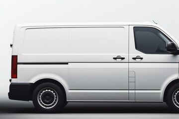 A compact urban cargo van against a white background. Generative AI