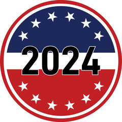 Vector illustration of a badge for the 2024 American presidential election