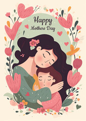 Happy Mothers Day card, A5 printable size, made by Generative AI