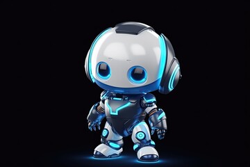 robot enjoying music in the darkness. Generative AI