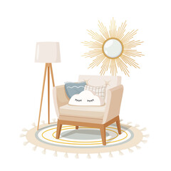 Cozy home interior in Scandinavian style © Elen_Art