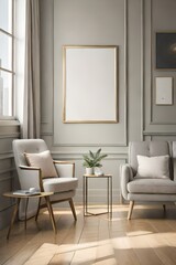 Fototapeta premium Mock up Holz Bilderrahmen an der Wand