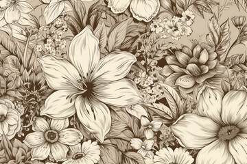 vintage sepia flowers background