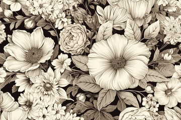 vintage sepia flowers background