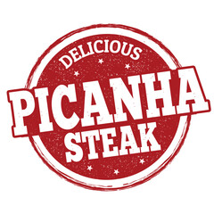 Picanha steak grunge rubber stamp