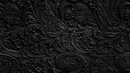 Black Tile Paisley like Gothic Design