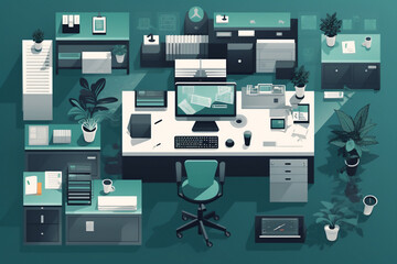 illustration of an office
