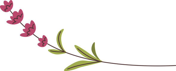 Wildflower Branch With Leaves