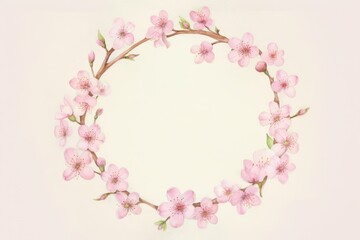 Fototapeta na wymiar pink floral wreath on a white background. Generative AI