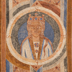 Ancient fresco of the latin virtue spes