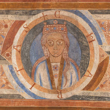 Ancient fresco of the latin virtue charitas
