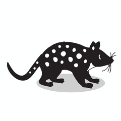 Quoll silhouettes and icons. Black flat color simple elegant Quoll animal vector and illustration.