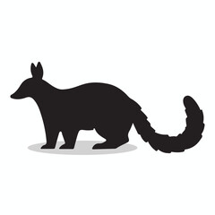 Quoll silhouettes and icons. Black flat color simple elegant Quoll animal vector and illustration.