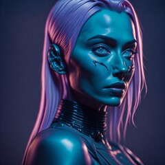 Pink Hair Futuristic Woman