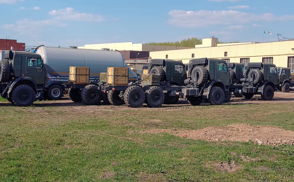 KAMAZ truck at the BECEMA plant near Moscow in Krasnogorsk