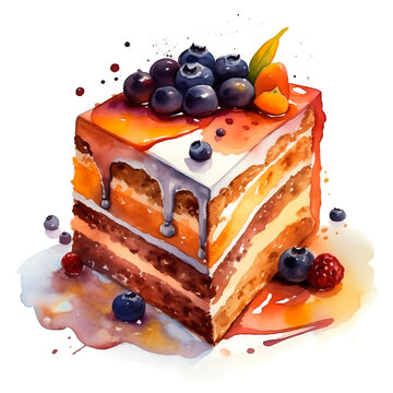 Watercolor Dobos Torte